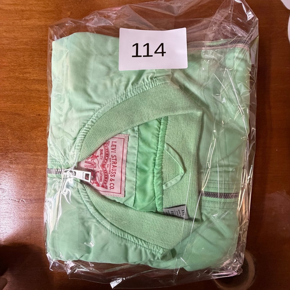 Levi's Bomber Jacket Womens XXL Mint Green Full Zip Flight Mom Vibe 80's Life - Picture 12 of 12